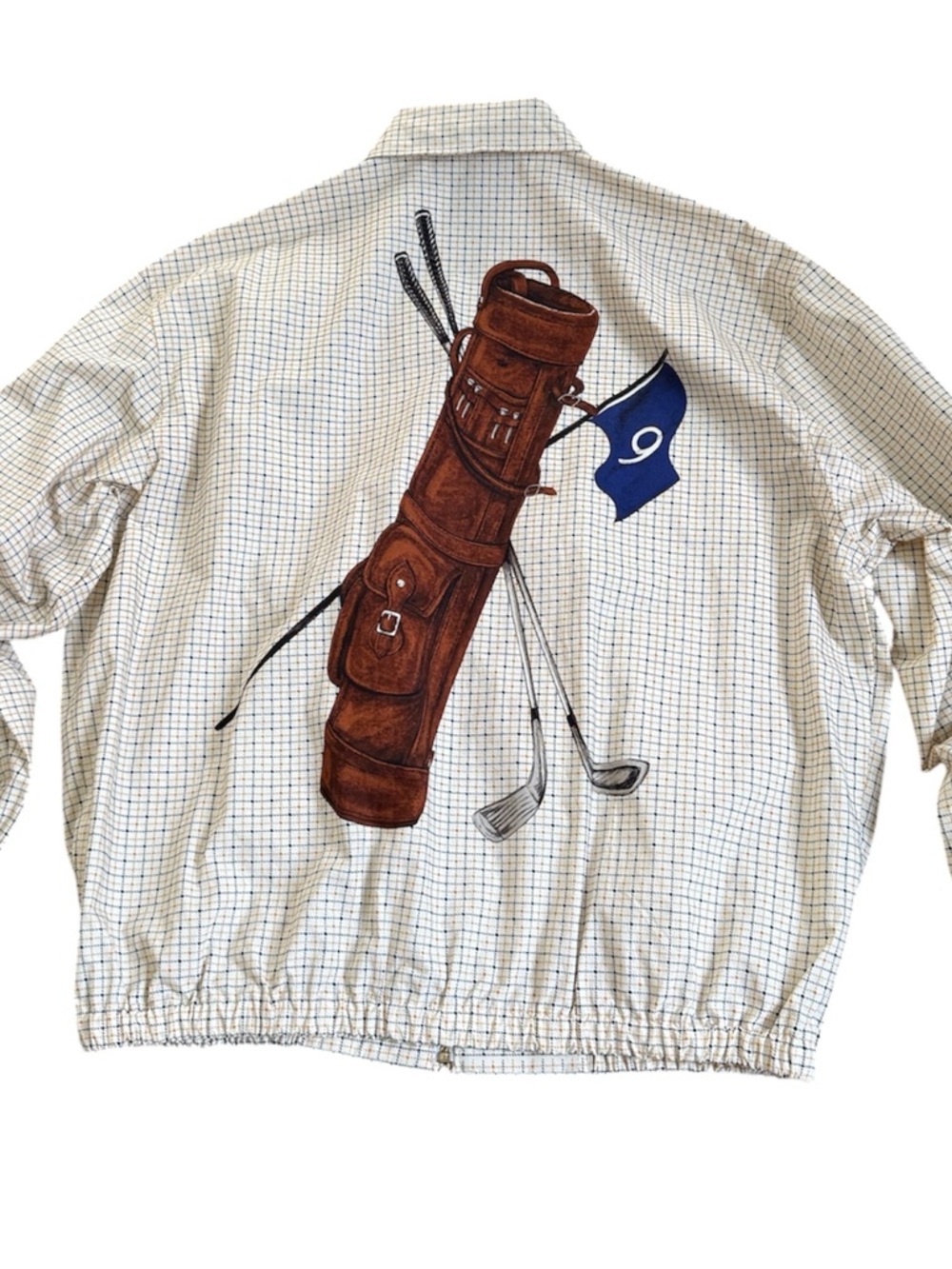 Ralph Lauren Polo Sport Vintage 90s Golf Graphic Plaid Bomber Jacket Men’s M